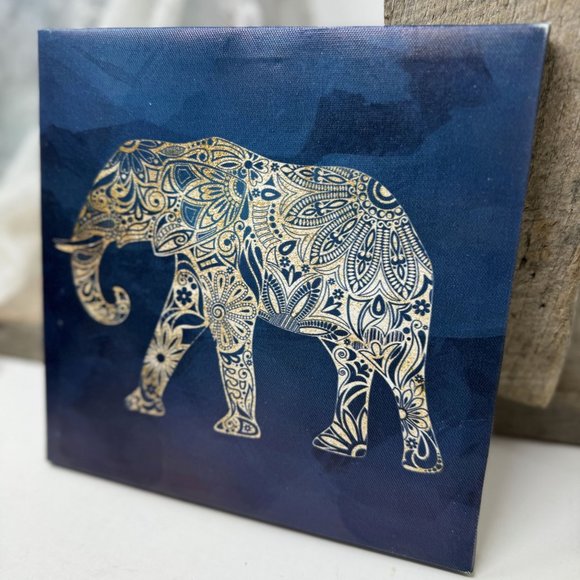 Interesting Painting Of a Elephant 8-1/2" by *-1/2" - Picture 2 of 5